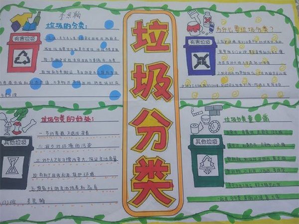 沁园中学开展垃圾分类手抄报创作活动